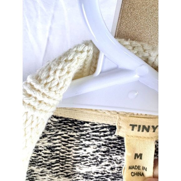 Anthropologie TINY Black & Cream Open Front Boho Cardigan Sweater With Tribal Pa - Picture 4 of 10